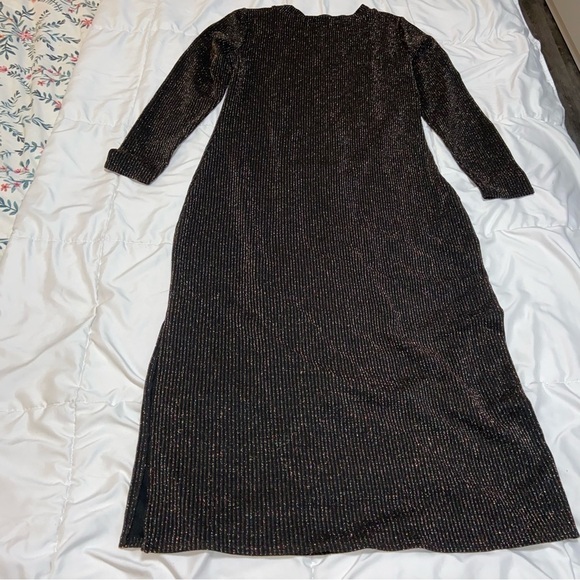 LOFT Shimmer Sweater Dress New! Multicolored glitter metallic medium black - Picture 10 of 11